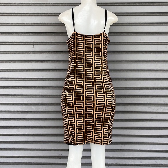 Velvet Torch Spaghetti Strap MiniBrown/Combo Sexy Dress Size M - Picture 8 of 11